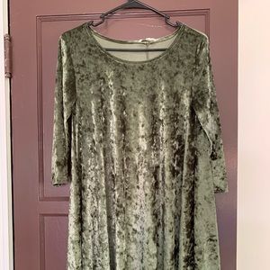Green velvet dress